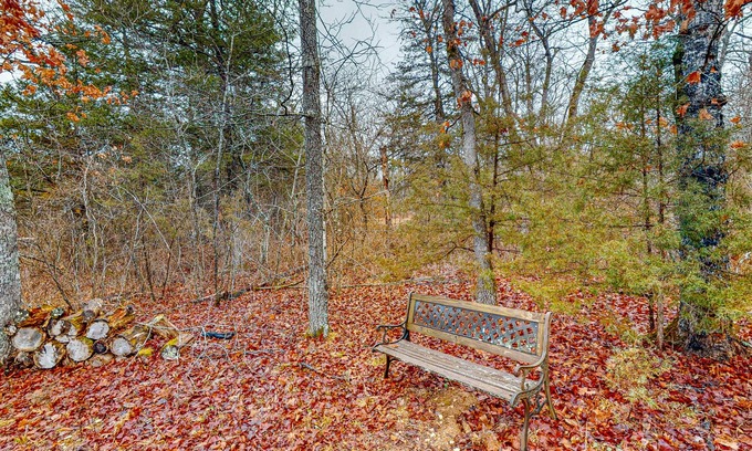 Eureka Springs Cabin | Cabin in quiet location with jetted tub, fireplace, AC & deck
