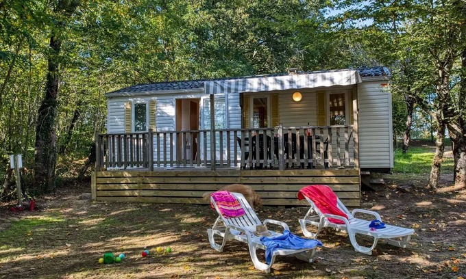 Saint-Cirq House | Camping Brin d'Amour * - BERMUDA MOBILE HOME - 3 BEDROOMS - ECONOMIC RANGE 6 people