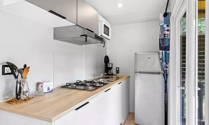 Pianotolli-Caldarello House | Camping le Damier * - Mobile home DECLIK 31m2 - 3 bedrooms - covered terrace + Air conditioning 6 people