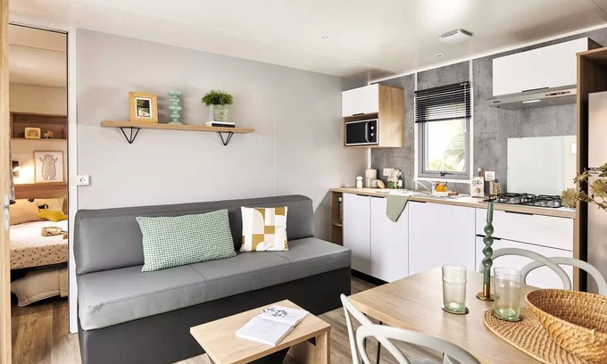 Ares House | Camping Les Goélands * - Mobil-Home Premium 3 Parts 4 People Air-conditioned + TV