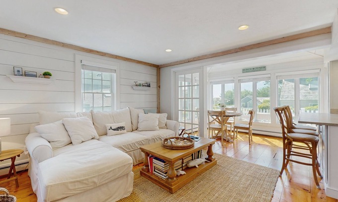 Mashpee House | Cape beach house steps to beach, a short walk to town & AC