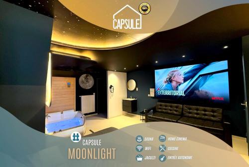 Mons Apartment | Capsule Moonlight - Jacuzzi - Sauna - Ecran 100" - PS5