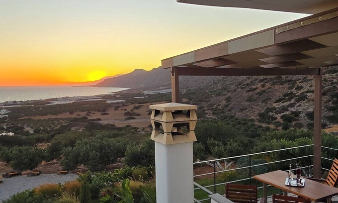 Goudhouros Villa | Casa di Olive, a villa with fireplace and sea view