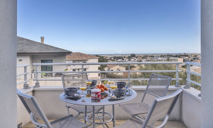 Biguglia Apartment | Casa Funtana, pleasant and contemporary apartment with sea view terrace