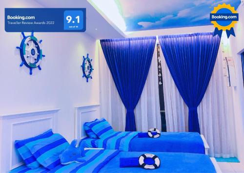 Kuching Apartment | Cat City Mediterranean Theme City&Pool View Homestay 貓城地中海主題城市泳池風景民宿