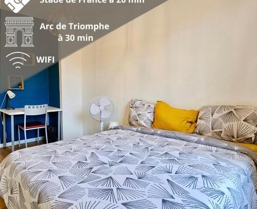 Stains Apartment | Chambre privée dans logement partagé, Pepsy Blue cozy Paris & Stade de France