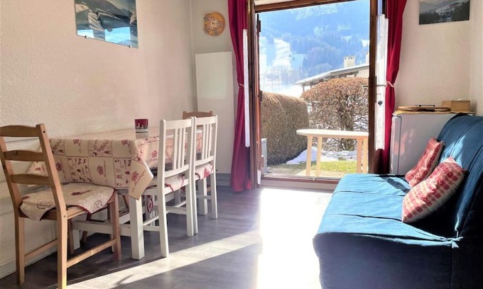 Praz-sur-Arly Apartment | Charmant studio + jardin vue pistes et local velo