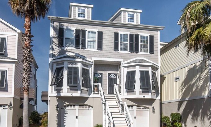 Waters Edge House | Charming 3BR Folly Beach Townhome: Water Views, Pool Access & Steps to Fun