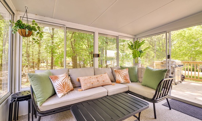 Albrightsville House | Charming Gated Retreat with Lakes, Pools, Private Sunroom & Game Room!