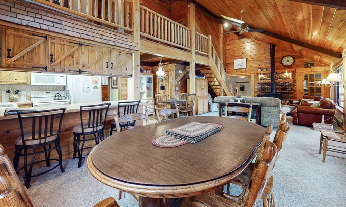 Joseph House | Charming home on Wallowa Lake with private boat dock & large deck
