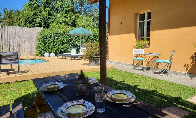 Camporgiano Villa | Charming newly renovated cottage great view, own pool, walk to bar/shop. WIFI!