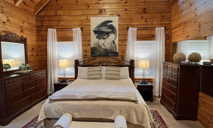 Lake Lure Cabin | Charming Rustic Serene 3 Sty Log Cabin on lake with a private indoor heated pool