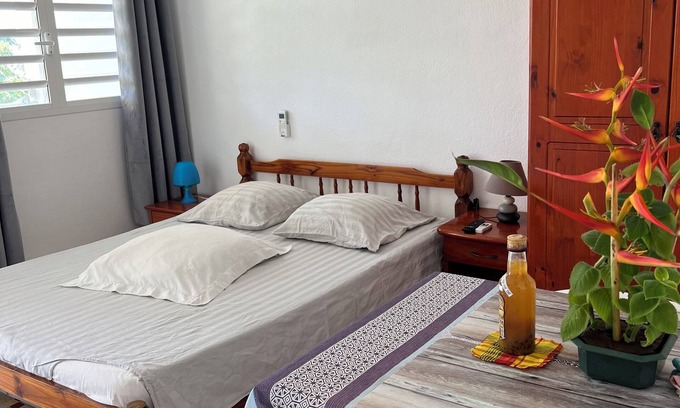 Pointe de la verdure Apartment | Charming studio Hibiscus 3, balcony, sea view, beaches 5 min away