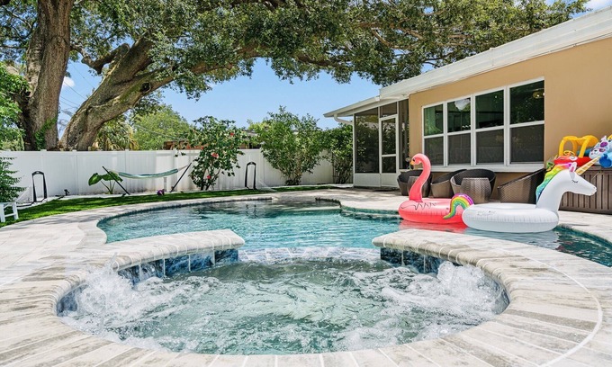 Clearwater Villa | Charming villa w heated pool & spa - minutes to beach