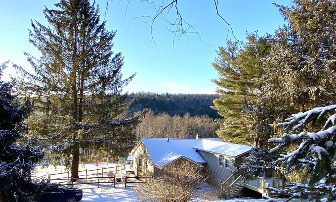 Coudersport House | Cherry spring hillside getaway with panoramic view
