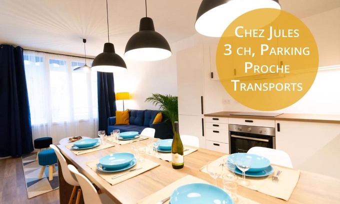Grand Clement Apartment | Chez Jules - Tram, Bus, 8 pers., 3ch, wifi