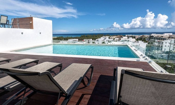 Luis Donaldo Colosio Apartment | Chhavi: Luxury 1 Bdrm, great ocean view from roof Dk52 22 vikas