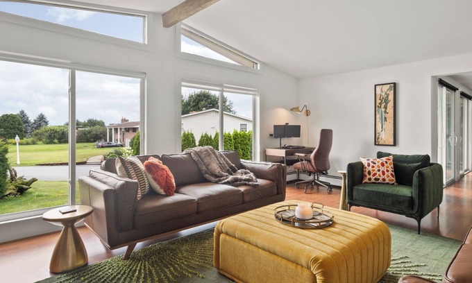 Malletts Bay House | Chic Mid-Century Modern Retreat: Steps from Beach & Bike Path