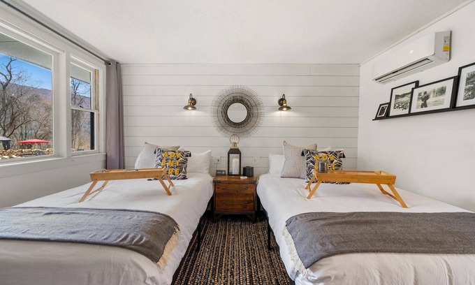Hancock Hotel | Chic Modern Farmhouse Retreat Featuring a Peaceful Garden Gazebo and Fire Pit View