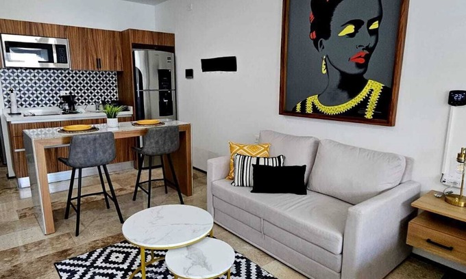 Tohoku Apartment | Chic Upper-Floor Condo with Rooftop Ocean Views Steps from Mamitas Beach 5th Ave