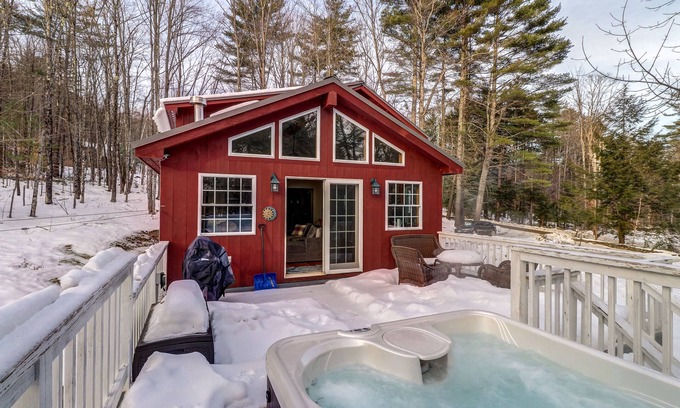 Cavendish House | Classic home with private hot tub, deck, & wood stove - near Okemo Mountain