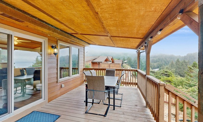 Brookings Condo | Coastal condo with stunning views, a cozy loft, private deck and hot tub