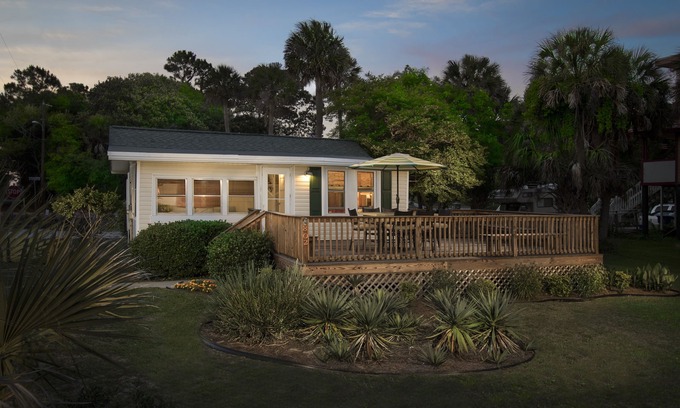 Folly Beach House | Coastal Cottage across from the beach. Pet friendly! Fully fenced in yard.