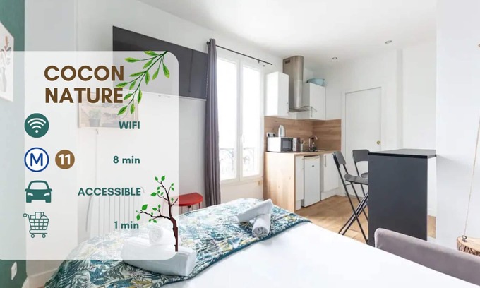 Les Lilas Apartment | Cocon Nature à 8 min du Métro 11 - Netflix