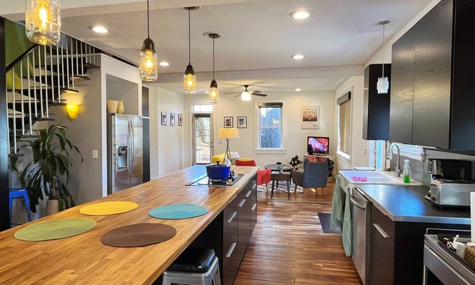 Eau Claire House | Contemporary Red-Brick Home near Downtown