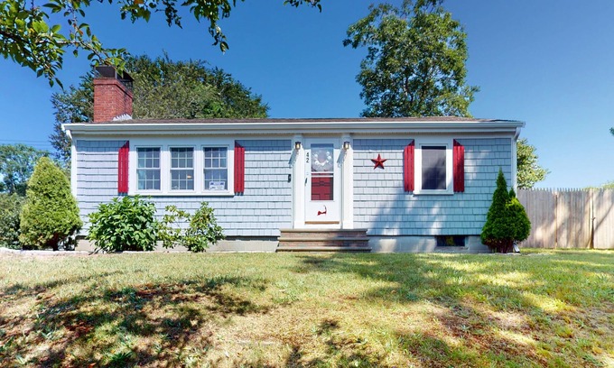 Hyannis House | Conveniently-located home with fenced yard, firepit, beach parking pass