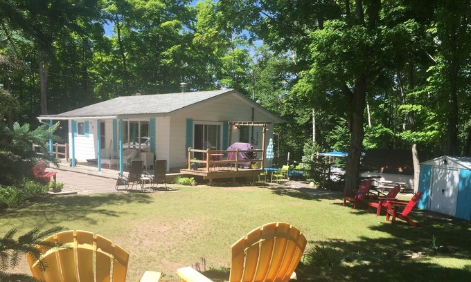 Sauble Beach Cottage | “ COTTAGE AT SAUBLE BEACH “ “OUTDOOR SHOWER” “FLAGSTONE FIRE PIT”