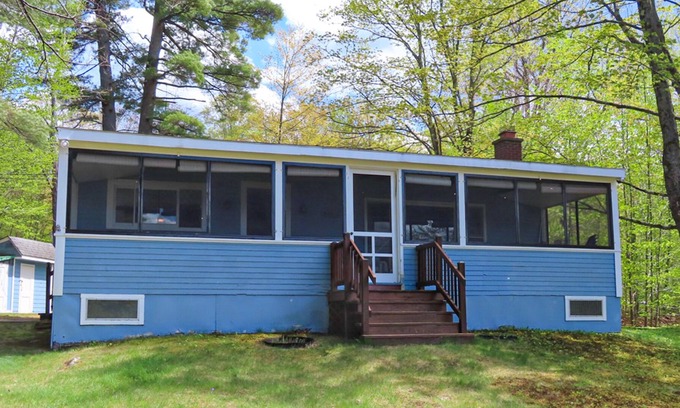 Meredith Cottage | Cottage with beach access, a fireplace, yard, grill, cable & golf nearby