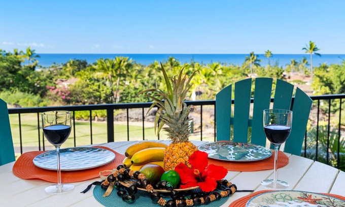 Keauhou Condo | Country Club Villas GEM! #239 NEW LISTING Ocean View AC No Stairs