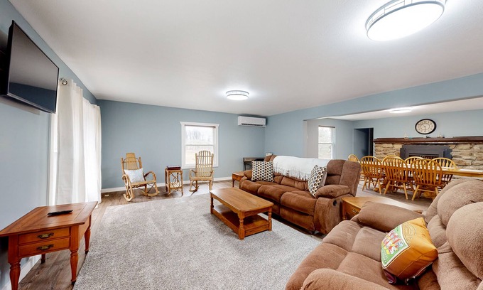 Himrod House | Country escape on 43 acres with boat launch access, a firepit, grill, & W/D