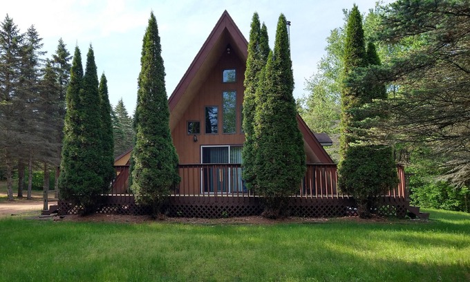 Wautoma House | Cozy A-Frame in a Private Woods; Hiking, Campfires and Family