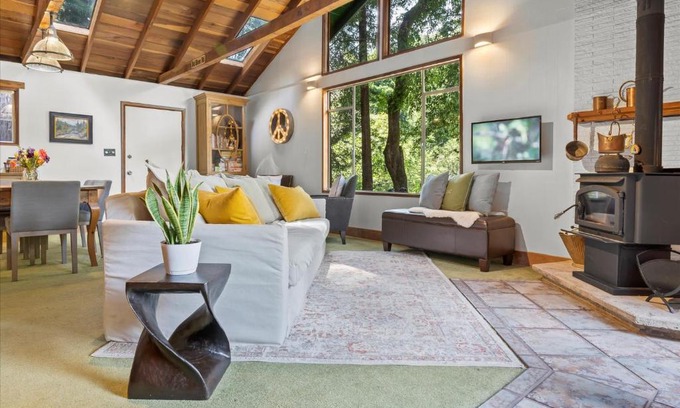 Cazadero House | Cozy Creek Cabin - On Austin Creek Hot Tub - Dog Friendly - BBQ Grill - Fast WiFi