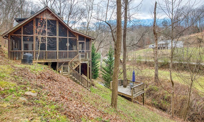 Clyde House | Cozy Creekside Cabin Retreat in Clyde, NC