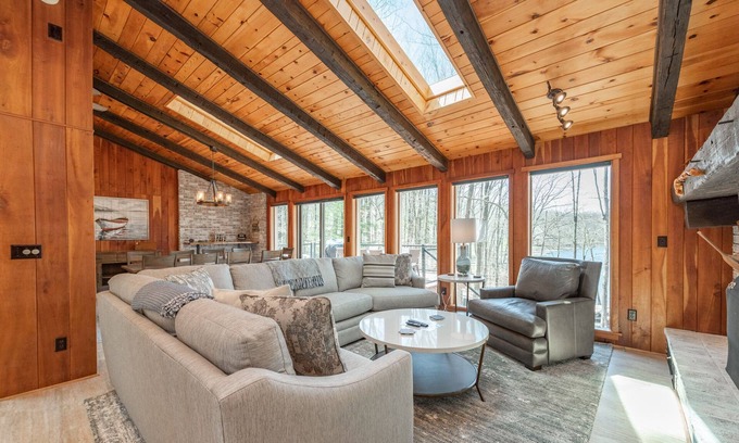Oakland House | Cozy Lakefront Retreat w/Dock, Hot Tub & Fireplace