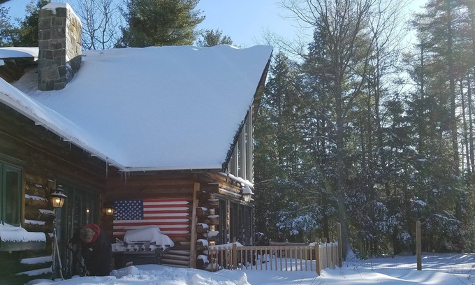 Ashby House | Cozy Large A-Frame Log Home with Fenced Yard (All Dogs Welcome!)