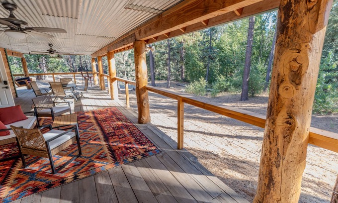Springville Cabin | Cozy rustic cabin nestled in the woods near Peppermint Falls.
