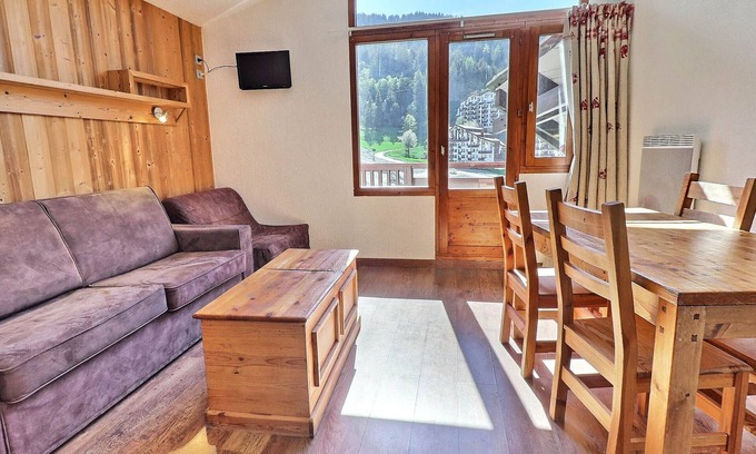 La Perriere Apartment | Cozy Ski-in/Ski-out 1BR Apartment with Balcony at La Tania in Courchevel