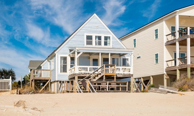 Oak Island House | Cuddlefish: Oceanfront Home with Beautiful Sunset Views
