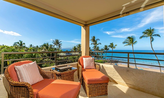 Wailea Condo | Custom Designed Beachfront Ocean View Condo Polo Beach 402!