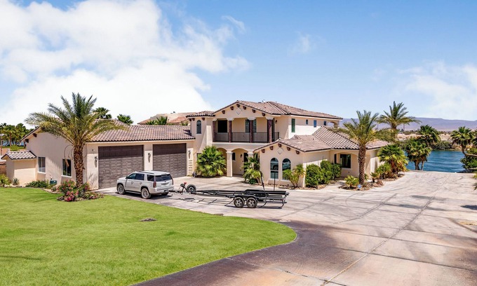 Bullhead City Villa | Custom Needles Estate with Private Loading Dock