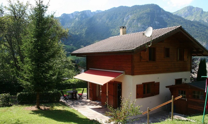 Le Biot Ski Chalet | Delightful Chalet, village location, garden, parking, views and WiFi
