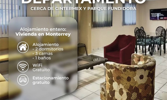Monterrey Apartment | Departamento cerca de Cintermex y parque fundidora