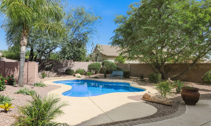 Crescent Butte House | Desert oasis with a private pool, enclosed yard, washer/dryer, & central AC