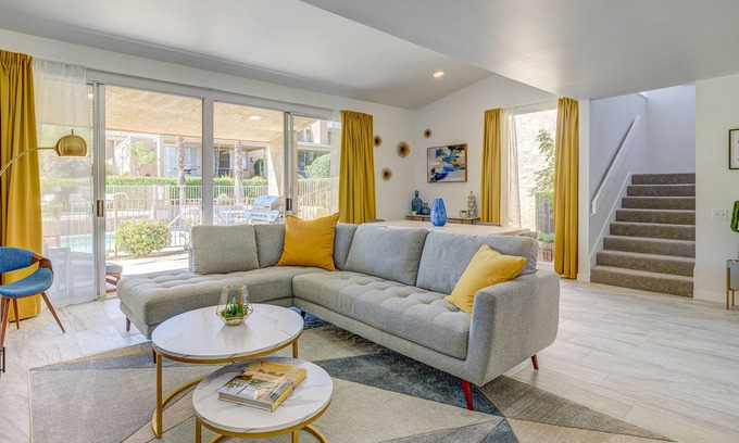 Palm Desert House | Designer Mid Century Oasis; steps to the pool.