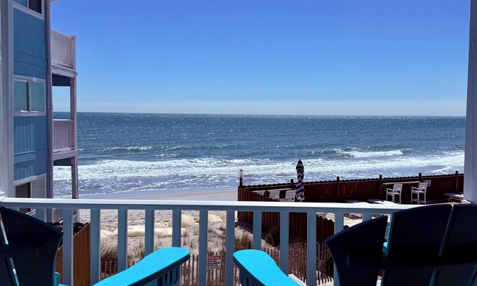 Kure Beach Condo | “Destiny”! Oceanfront Condo w/pool. The Riggings E-2