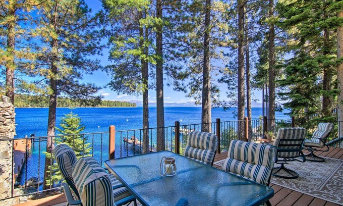 Meeks Bay House | Dock Access and Hot Tub Waterfront Meeks Bay Home